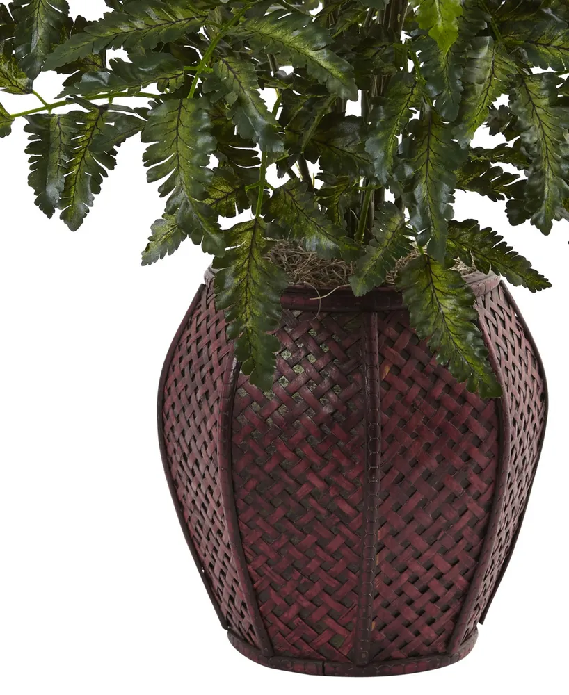 Nearly Natural 33" Bracken Fern Artificial Plant in Decorative Planter