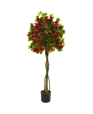 Nearly Natural 5' Bougainvillea Artificial Topiary Tree