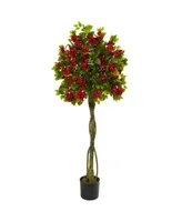 Nearly Natural 5' Bougainvillea Artificial Topiary Tree