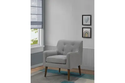 Simplie Fun Ryder Mid Century Modern Woven Fabric Tufted Armchair
