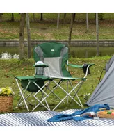 Outsunny Folding Camping Chair with Portable Insulation Table Bag