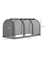 Outsunny 9 x 4ft Crop Cage with Zippe Doors and Storage Bag