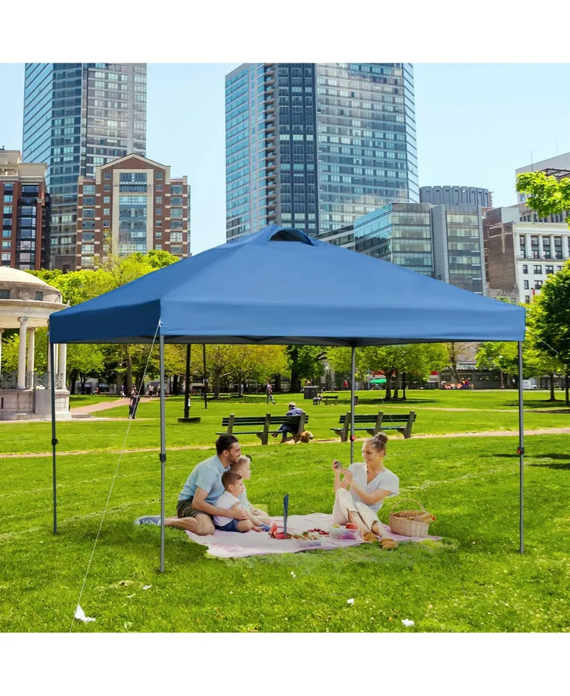 Outsunny 10' x 10' Pop Up Canopy Event Tent with 3-Level Adjustable Height, Top Vent Window Design and Easy Move Roller Bag