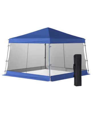Outsunny 10' x 10' Pop Up Canopy, Foldable Canopy Tent with Carrying Bag