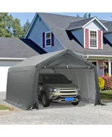 Outsunny 12'x20' Carport Extra Large Upgraded Heavy Duty Car Canopy Truck Suv Boat Shelter w/ Sidewalls Uv