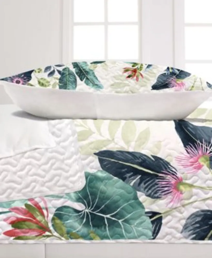 Elise James Home Caicos Tropical Palm Wrinkle Resistant Quilt Set Collection
