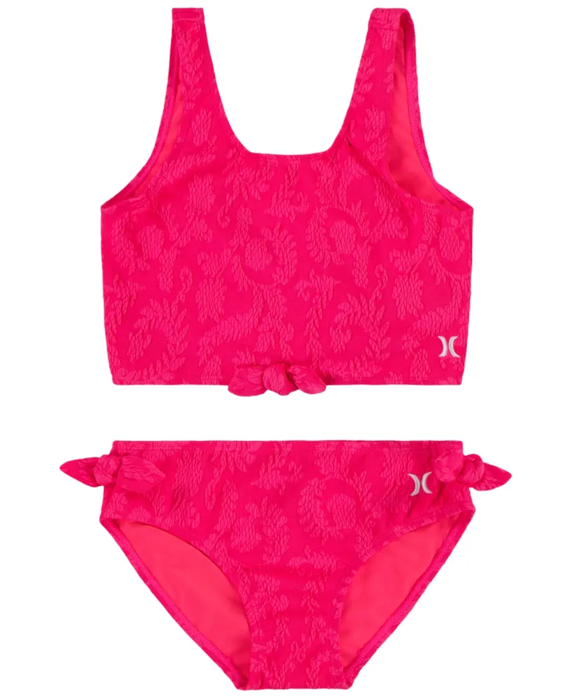 Hurley Big Girls Knot Tankini Swim, 2 Piece Set