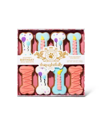 Thoughtfully Pets, Dog Birthday Cookie Gift Set in Pink, Set of 8 - Assorted Pre