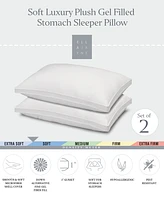 Ella Jayne Gusseted Soft Plush Down Alternative Stomach Sleeper 2-Pack Pillow