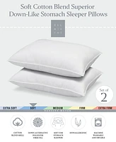 Ella Jayne Superior Cotton Blend Shell Soft Density Stomach Sleeper Down Alternative -Pack Pillows