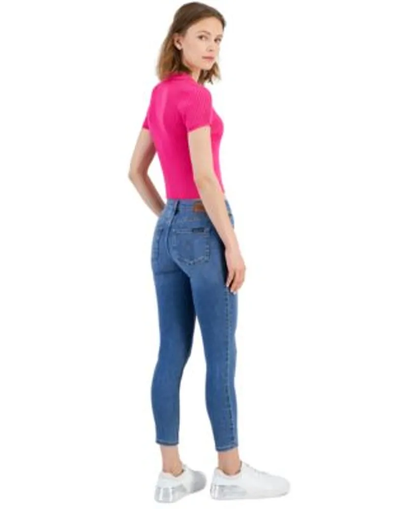 Calvin Klein Jeans Petite Ribbed Polo Shirt High Rise Skinny Ankle Jeans