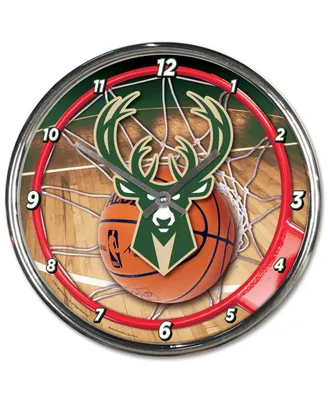Wincraft Milwaukee Bucks Chrome Wall Clock