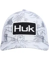 Men's Huk Gray Palm Slam Trucker Snapback Hat