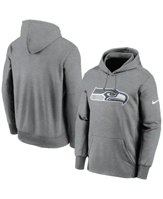 Men's Nike Heathered Charcoal Seattle Seahawks Primary Logo Therma Pullover Hoodie
