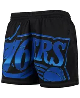 Women's Mitchell & Ness Black Philadelphia 76ers Big Face 4.0 Mesh Shorts