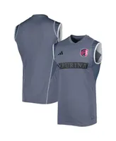 Men's adidas Gray St. Louis City Sc 2023 On-Field Sleeveless Training Jersey