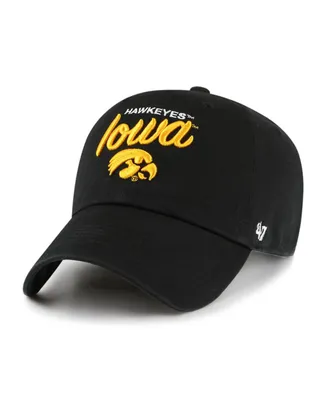 Women's '47 Brand Black Iowa Hawkeyes Phoebe Clean Up Adjustable Hat