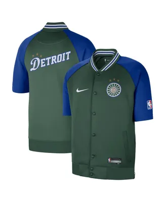Men's Nike Green Detroit Pistons 2022/23 City Edition Showtime Raglan Short Sleeve Full-Snap Jacket