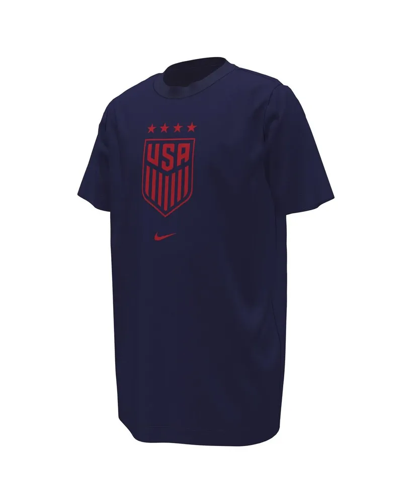 Big Boys and Girls Nike Navy Uswnt Crest T-shirt