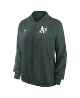 Women's Nike Green Oakland Athletics Authentic Collection Team Raglan Performance Full-Zip Jacket