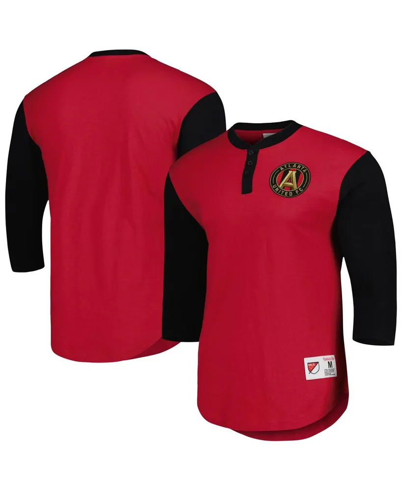 Men's Mitchell & Ness Red Atlanta United Fc Legendary Henley Long Sleeve T-shirt