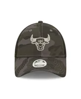 Women's New Era Charcoal Chicago Bulls Camo Glam 9FORTY Trucker Snapback Hat