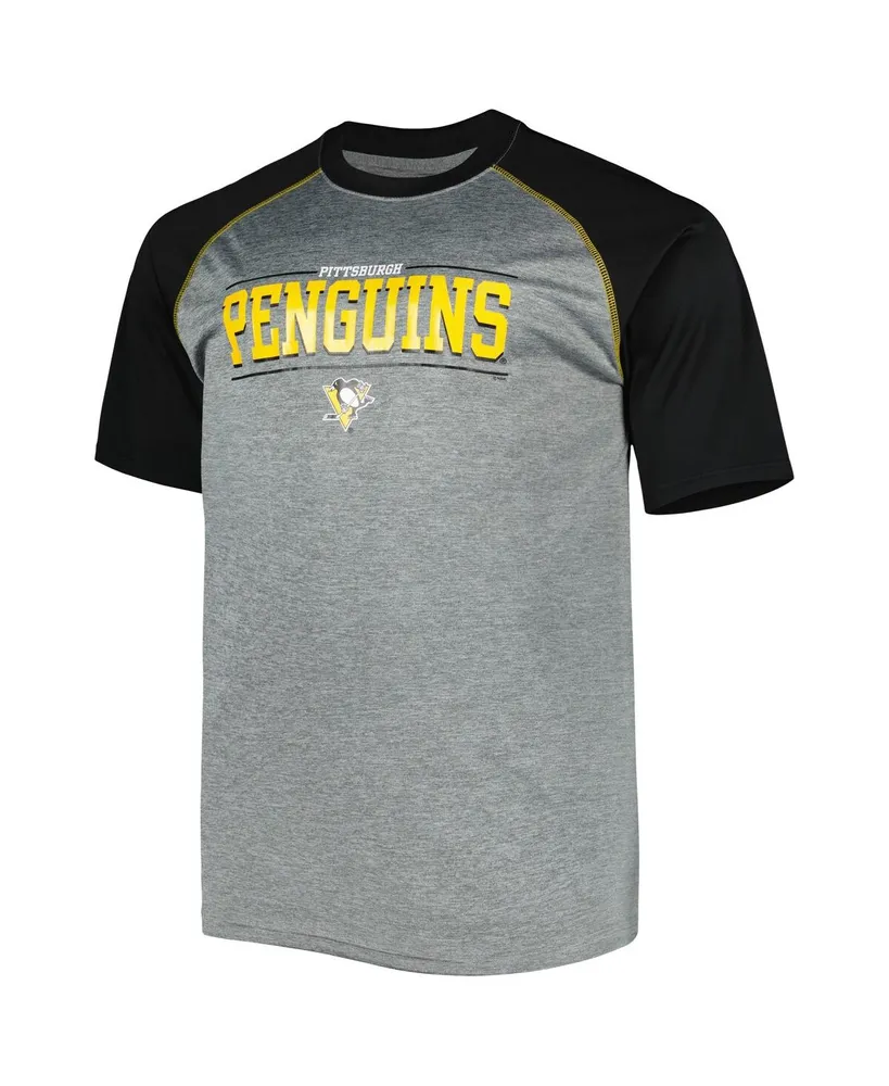 Men's Heather Gray Pittsburgh Penguins Big and Tall Logo Raglan T-shirt