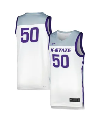 Men's and Women's Nike White Kansas State Wildcats Replica Basketball Jersey