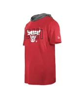 Men's New Era Heather Red Chicago Bulls Active Hoodie T-shirt