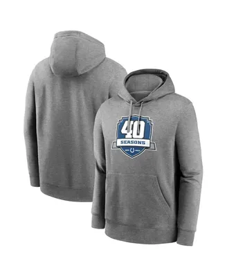 Men's Nike Heather Gray Indianapolis Colts 40th Anniversary Club Pullover Hoodie