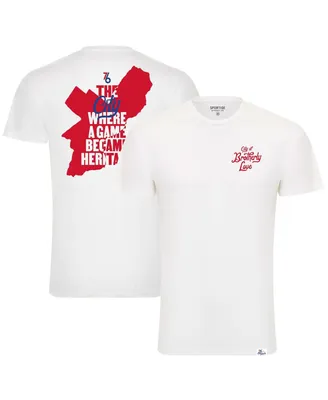 Men's and Women's Sportiqe White Philadelphia 76ers 2022/23 City Edition '76 Originals' Bingham Elevated Tri-Blend T-shirt