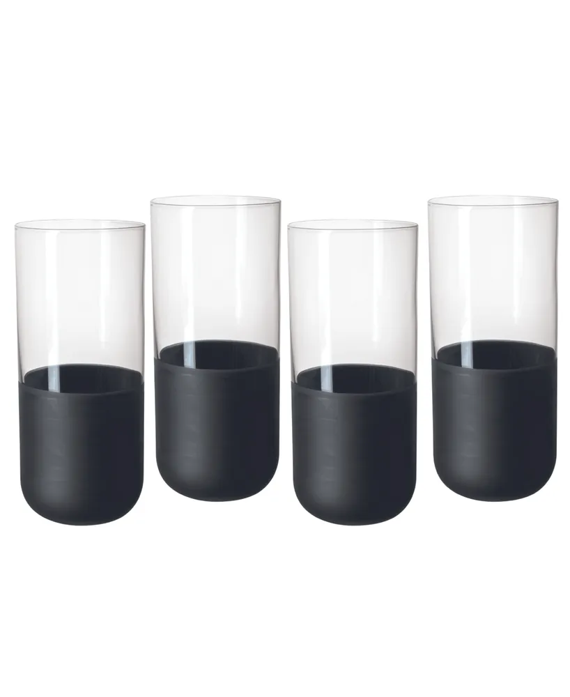 JoyJolt Infiniti Crystal Highball Glasses, 18 oz Set of 4