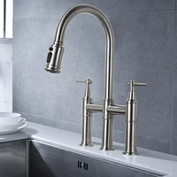 Streamdale Furniture Bridge Kitchen Faucet With Pulldown Spray Head In Spot