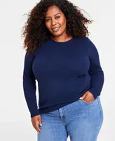 Charter Club Plus Size 100% Cashmere Crewneck Sweater, Created for