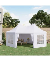 Outsunny 22' x 16' ft Canopy Party Event Tent with 2 Pull-Back Doors, Column-Less Event Space, & 8 Cathedral Windows