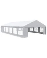 Outsunny 39 x 23ft Party Tent & Carport, Large Outdoor Canopy Tent with Removable Sidewalls and Windows, White Tents for Parties, Wedding and Events