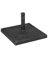 Outsunny 42lbs Resin Patio Umbrella Base, 20" Square Outdoor Umbrella Stand Holder for Parasol Poles 1.26", 1.5", and 1.9" Dia, Black