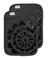 T-Fal Medallion Print Silicone and Cotton Twill Pot Holder, Set of 2