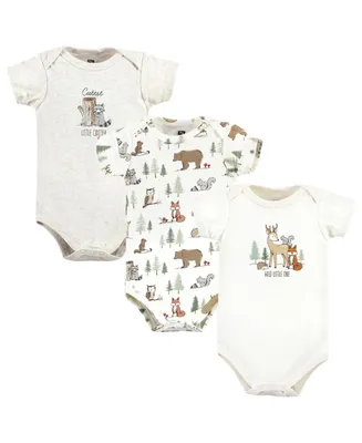 Hudson Baby Boys Unisex Cotton Bodysuits, Forest animals -Pack