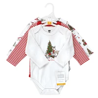 Hudson Baby Boys Cotton Long-Sleeve Bodysuits Set, Happy Planets 3-Pack, Newborn