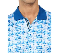 Society Of Threads Men's Regular Fit Fish Print Performance Polo Shirt