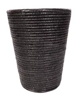 Artifacts Trading Company Rattan Round Tapered Waste Basket with Metal Liner