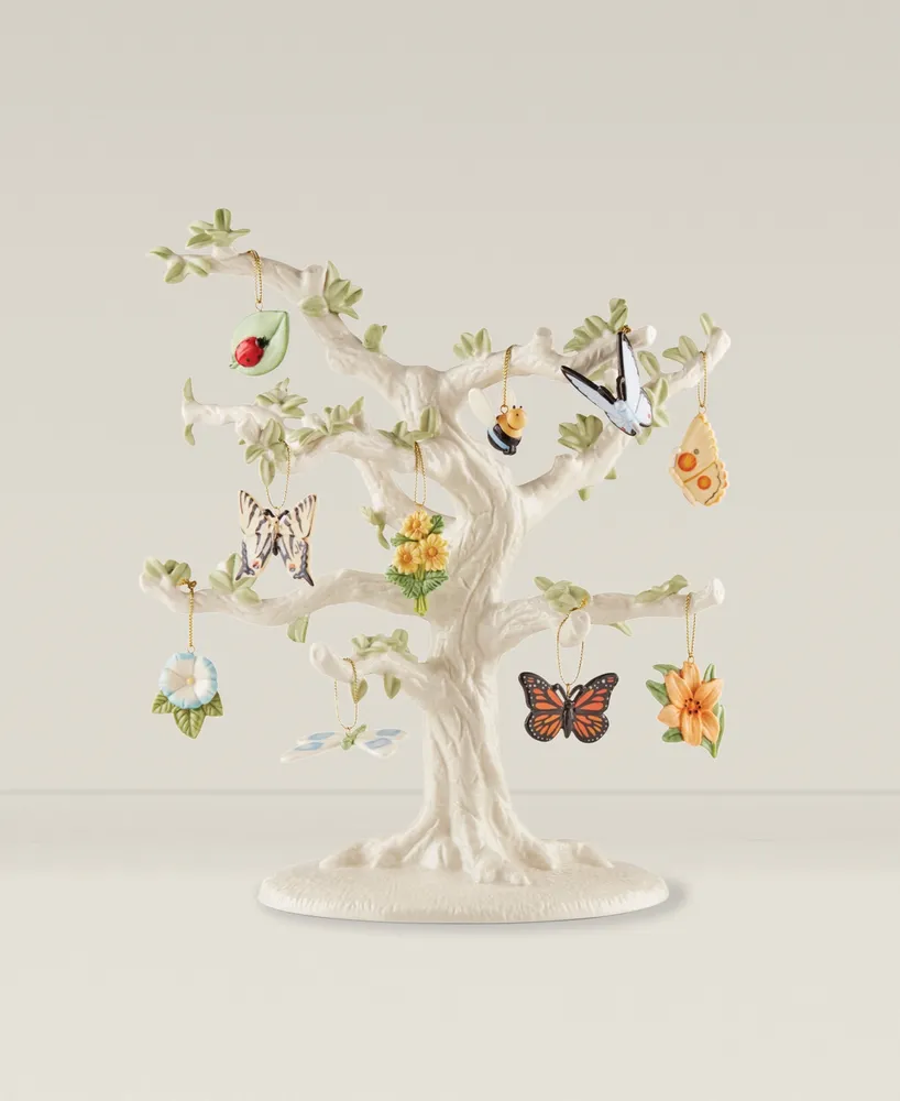 Lenox Butterfly Meadow Ornament and Tree Set, 10-Piece