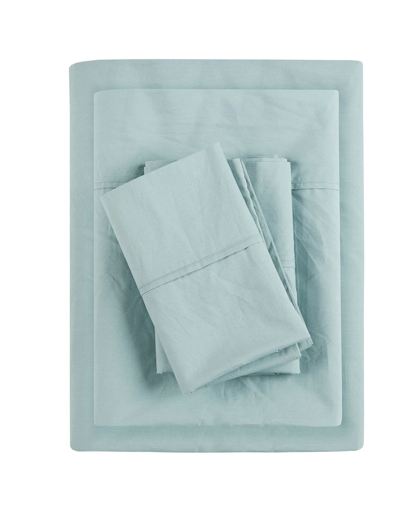 Madison Park Peached Cotton Percale 3-Pc. Sheet Set, Twin