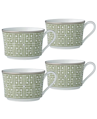 Noritake Infinity Green Platinum 4 Piece Cup Set, Service for 4