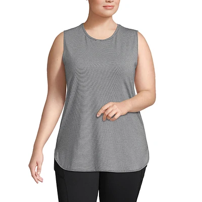 Lands' End Plus Moisture Wicking Upf Sun Curved Hem Tunic Tank Top