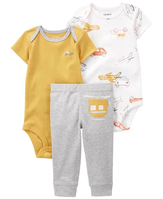 Carter's Baby Boys Helicopter Bodysuit and Pants, 3 Piece Set