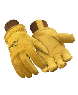 RefrigiWear Men's Warm Fleece Lined Fiberfill Insulated Leather Gloves