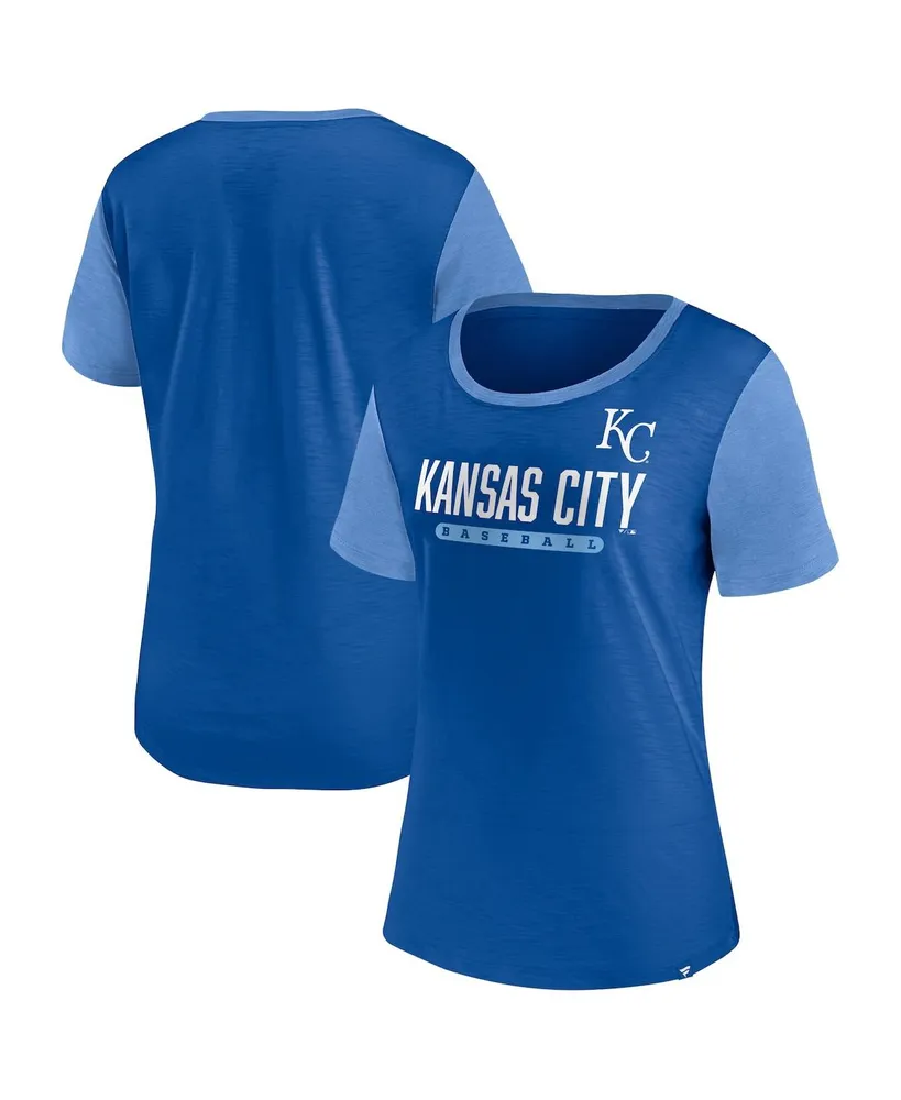 Women's Fanatics Branded Royal Kansas City Royals Ultimate Style Raglan V-Neck T-Shirt Size: Medium