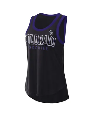 Women's G-iii 4Her by Carl Banks Black Colorado Rockies Clubhouse Tank Top